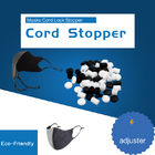 Black Plastic Cord Stopper For Masks Adjusted Size European Standard Eco-Friendly