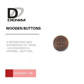 Easy Clean Decorative Wooden Buttons For Shirt Overcoat Apparel ing
